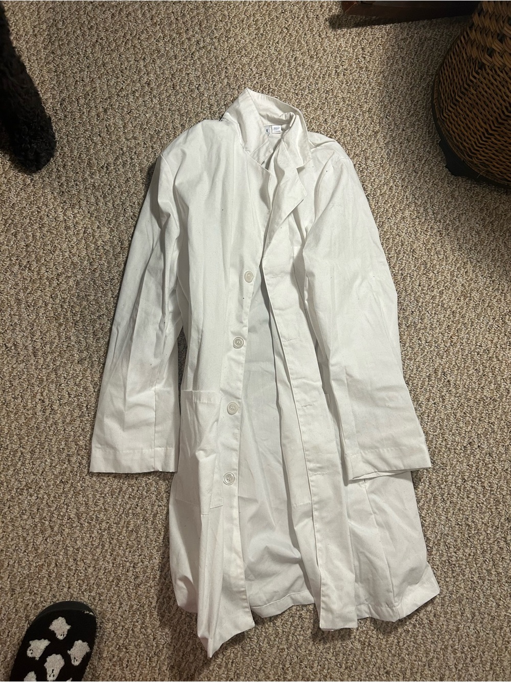 White Women's Long Button Lab Coat